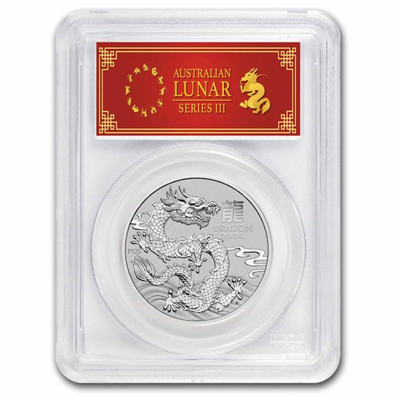 2024 AUS 1 oz Platinum Lunar Dragon MS-70 PCGS (FS, Red Label)