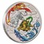 2024 AUS 1 oz Silver Four Guardians Colorized BU Cap, Blue Dragon