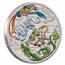 2024 AUS 1 oz Silver Four Guardians Colorized- Card, Green Dragon