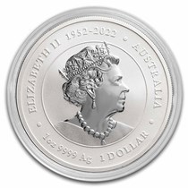 2024 AUS 1 oz Silver Lunar Colorized White Dragon (Abrasions)