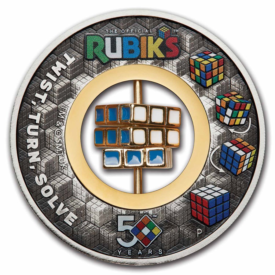 Buy 2024 AUS 2 oz Silver Rubik's Cube Colorized/Antiq | APMEX Buy 2024 AUS 2 oz Silver Rubik's Cube Colorized/Antiq | APMEX