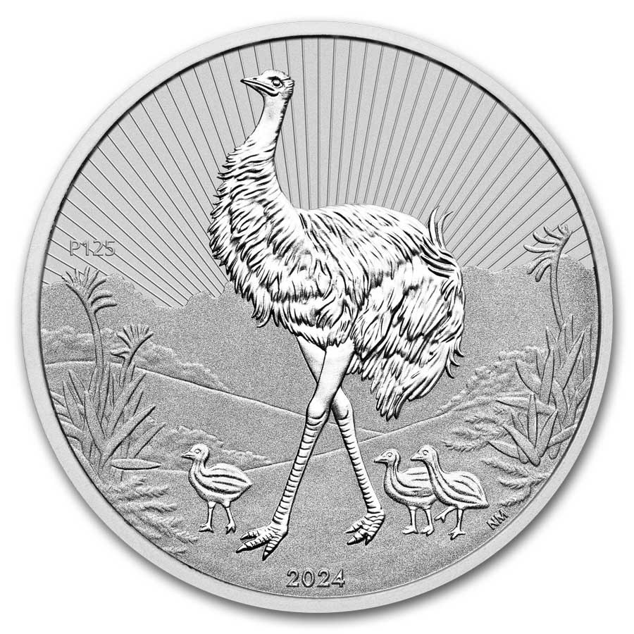 2024 AUS 2 oz Silver The Next Generation Emu & Baby BU (Piedfort)