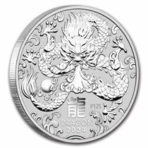 オーストラリア 2000年 Dragon 龍 1/2オンス銀貨 2000 Australia 50 Cents Series 1 Lunar Year of the Dragon 1