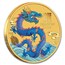 2024 Australia 1/20 oz Colorized Gold Lunar Blue Dragon BU