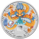 2024 Australia 1/4 oz Silver Lunar Dragon BU (Colorized)