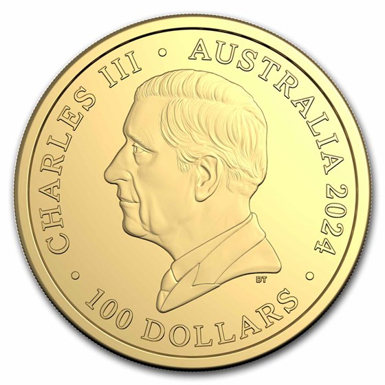 2024 Australia 1 oz Gold $100 Hourglass BU (COA #10, w/Box) 2024 Australia 1 oz Gold $100 Hourglass BU (COA #10, w/Box)