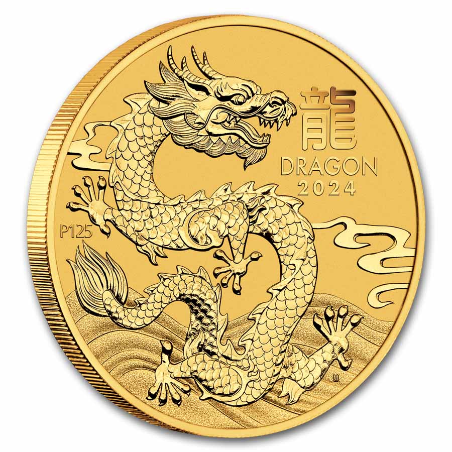 2024 Australia 1 oz Gold Lunar Dragon MS-70 PCGS