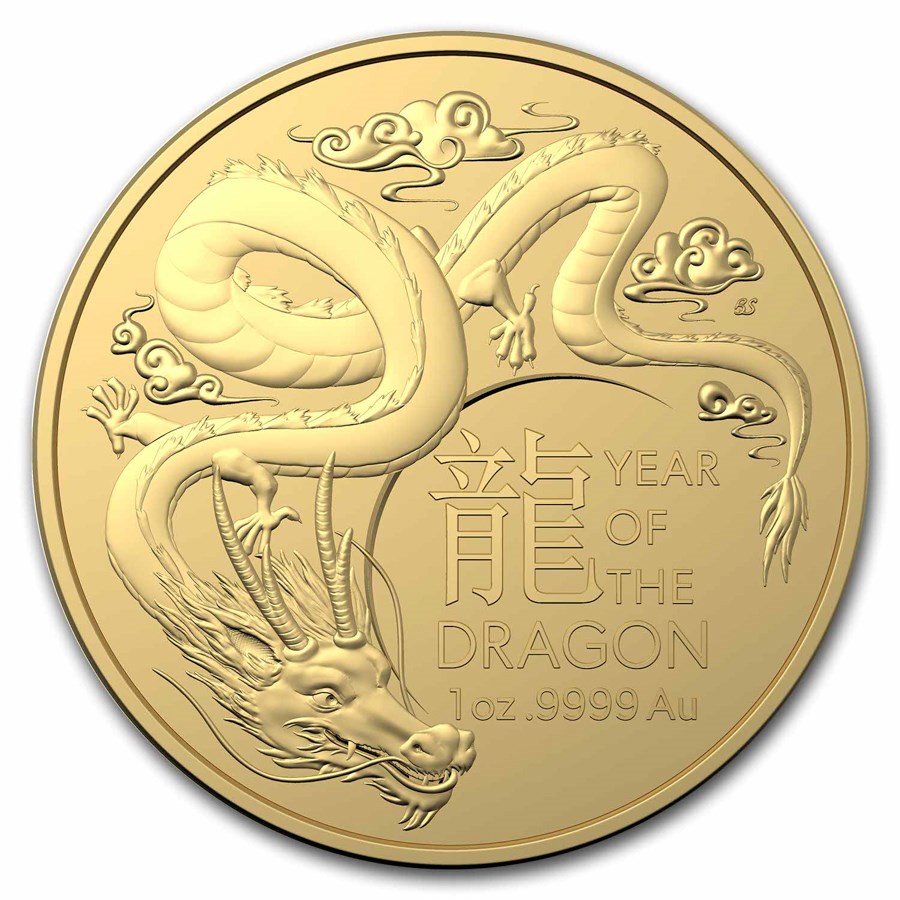 2024 Australia 1 oz Gold Lunar Year of the Dragon BU