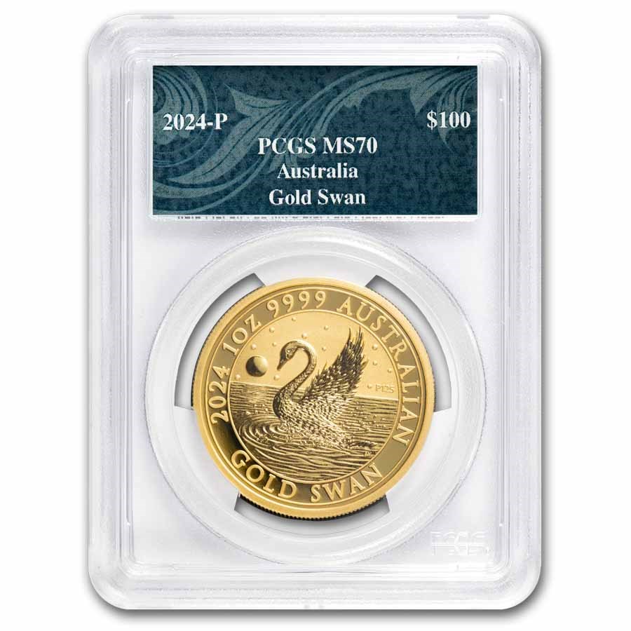 2024 Australia 1 oz Gold Swan MS-70 PCGS (Swan Label)