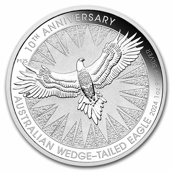 2024 Australia 1 oz Silver 10th Anniversary Wedge Tailed Eagle BU 2024 Australia 1 oz Silver 10th Anniversary Wedge Tailed Eagle BU