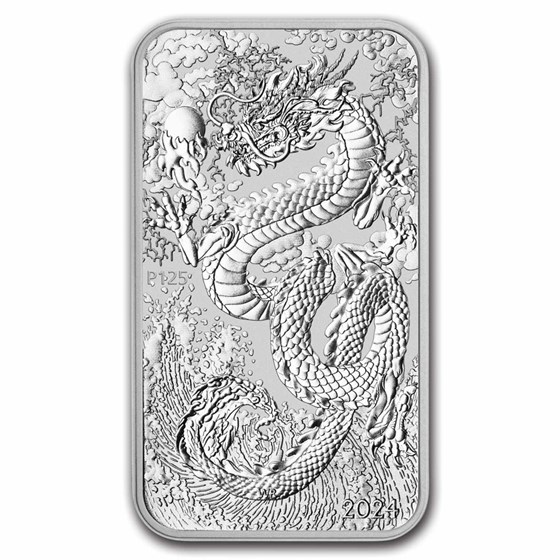 2024 Australia 1 oz Silver Dragon Rectangular Coin BU 2024 Australia 1 oz Silver Dragon Rectangular Coin BU