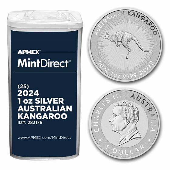 2024 Australia 1 oz Silver Kangaroo (25-Coin MintDirect® Tube) 2024 Australia 1 oz Silver Kangaroo (25-Coin MintDirect® Tube)