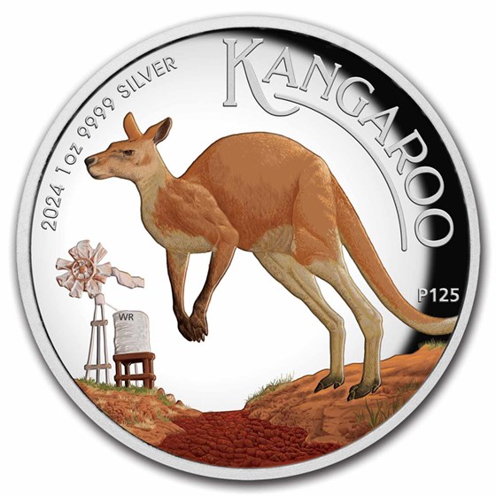 2024 Australia 1 oz Silver Kangaroo Colorized Proof (High Relief) 2024 Australia 1 oz Silver Kangaroo Colorized Proof (High Relief)