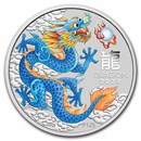 2024 Australia 1 oz Silver Lunar Colorized Blue Dragon (Capsule)