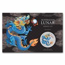 2024 Australia 1 oz Silver Lunar Colorized Blue Dragon in Card