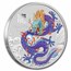 2024 Australia 1 oz Silver Lunar Colorized Purple Dragon Capsule