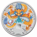 2024 Australia 1 oz Silver Lunar Dragon BU (Colorized, SIII)