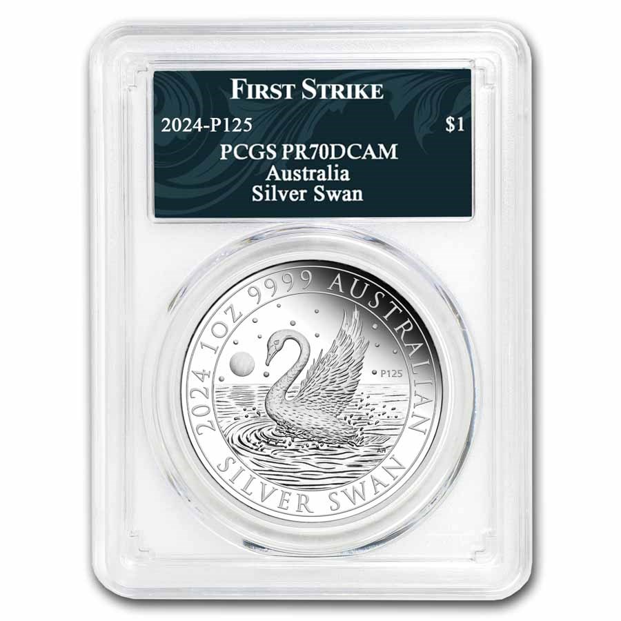 2024 Australia 1 oz Silver Swan PR-70 PCGS (FS, Swan Label)