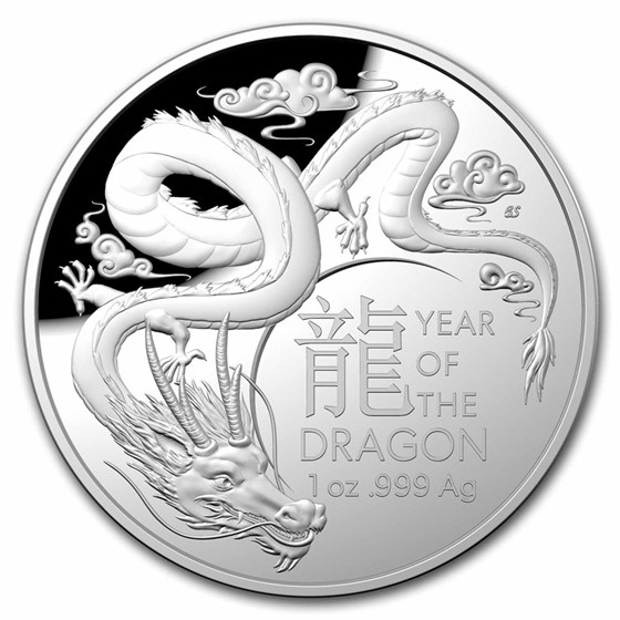2024 Australia 1oz Silver $5 Lunar Year of the Dragon Domed Proof 2024 Australia 1oz Silver $5 Lunar Year of the Dragon Domed Proof