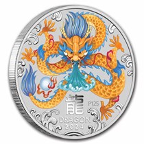 アイクレオ 484点 2024 Australia 2 oz Silver Lunar Dragon BU (Colorized, SIII)