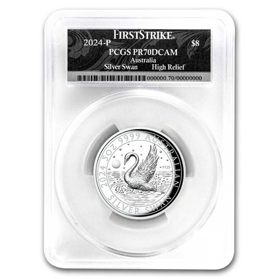 2024 Australia 5 oz Silver Swan PR-70 PCGS HR (FS, Swan Label) 2024 Australia 5 oz Silver Swan PR-70 PCGS HR (FS, Swan Label)