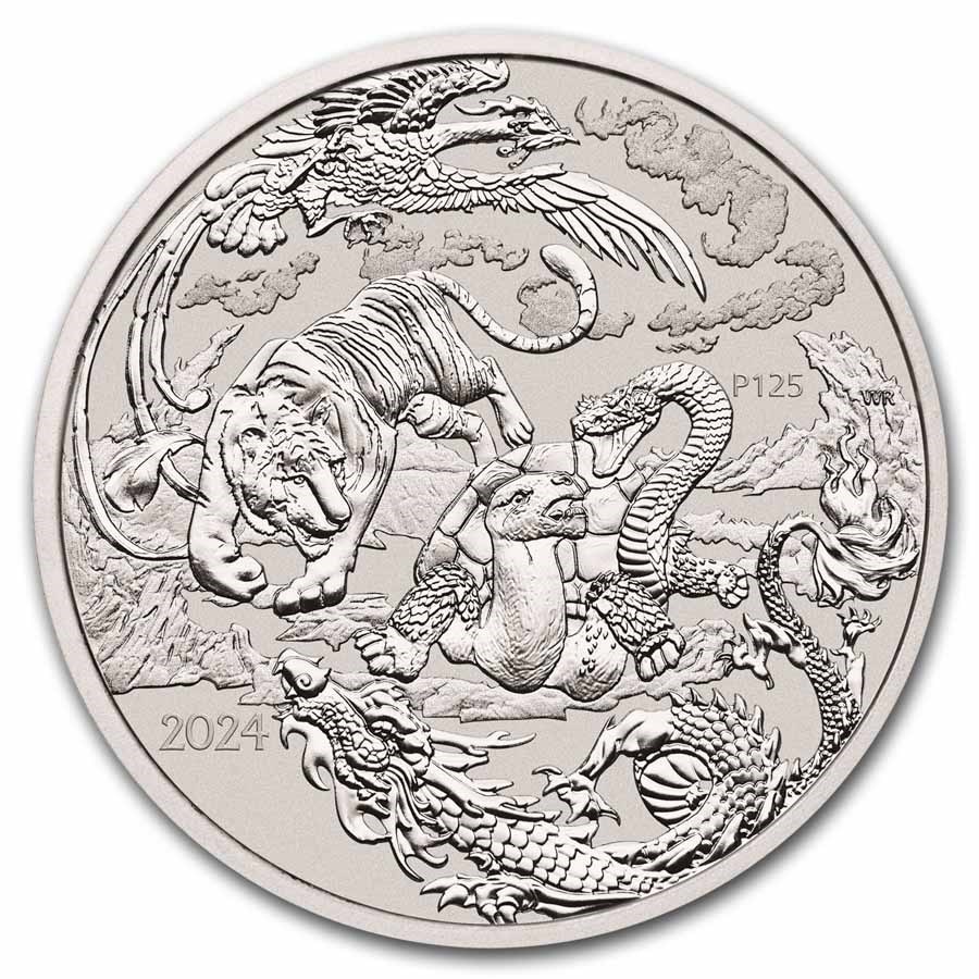 2024 Australia Myths & Legends: 1 oz Silver Four Guardians BU