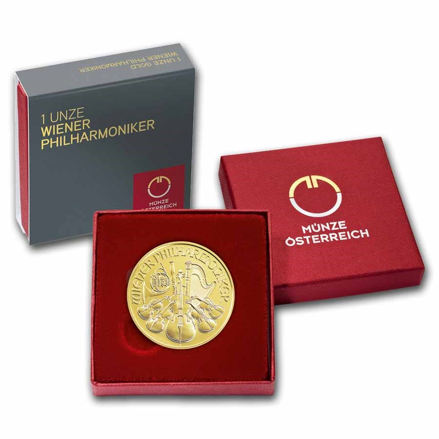 2024 Austria 1 oz Gold Philharmonic Coin BU Holiday Box