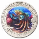 2024 Austria Cupro-Nickel €3 Marine Life (Hawaiian Bobtail Squid)