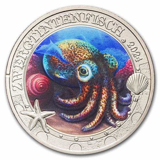2024 Austria Cupro-Nickel €3 Marine Life (Hawaiian Bobtail Squid) 2024 Austria Cupro-Nickel €3 Marine Life (Hawaiian Bobtail Squid)
