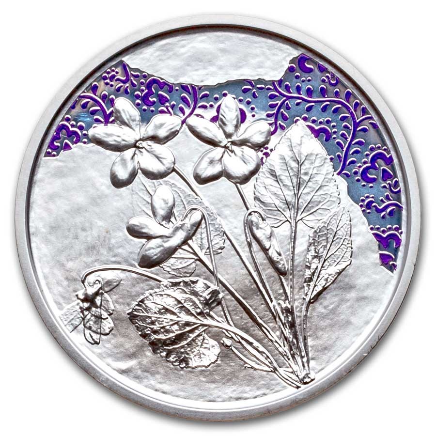 2024 Austria Proof Silver €10 Language of Flowers (Violet)