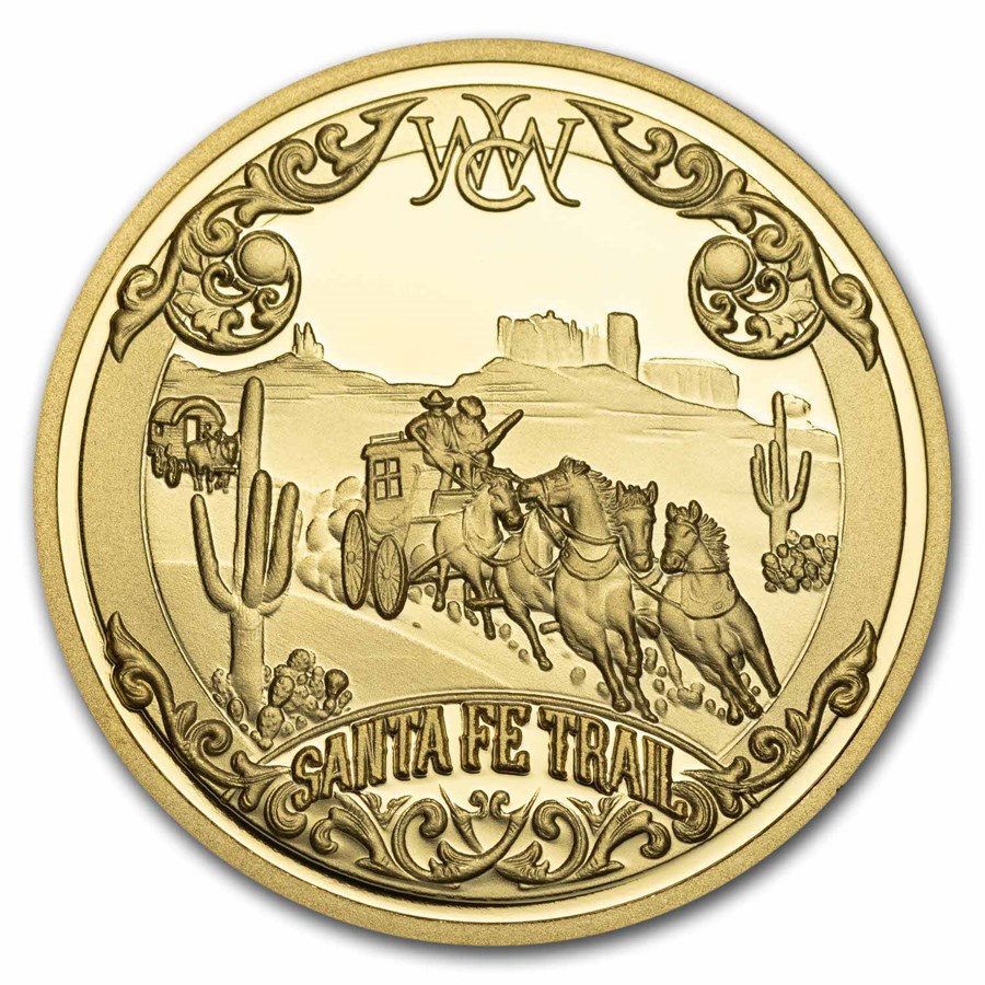 2024 Barbados 1/4 oz Silver Wild West; Santa Fe Trail
