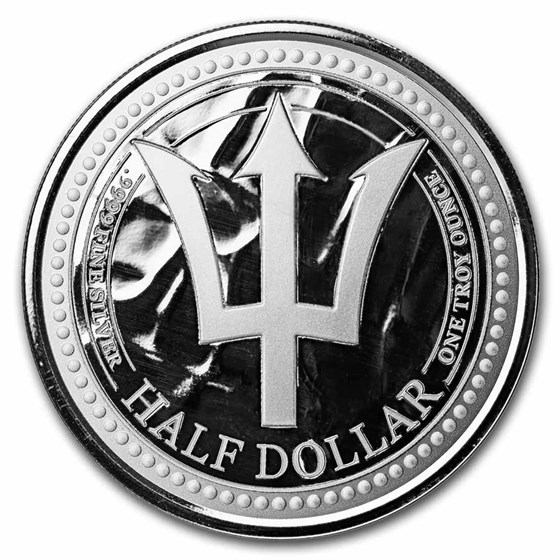 2024 Barbados 1 oz Silver Trident BU 2024 Barbados 1 oz Silver Trident BU