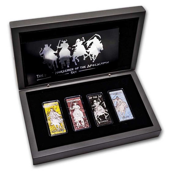 2024 Barbados Silver Four Horseman of the Apocalypse 4-Coin Set 2024 Barbados Silver Four Horseman of the Apocalypse 4-Coin Set
