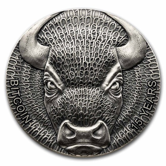 2024 Binary Bull United Crypto States 2 oz Antique Silver 2024 Binary Bull United Crypto States 2 oz Antique Silver