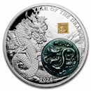 2024 Burundi 2 oz Silver & Jade Year of the Dragon Proof