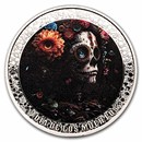 2024 Cameroon 1 oz Silver Dia de Los Muertos: Flower Skull