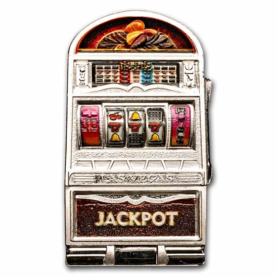 2024 Cameroon 1 oz Silver Slot Machine Shaped Coin 2024 Cameroon 1 oz Silver Slot Machine Shaped Coin