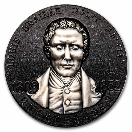 2024 Cameroon 2 oz Silver Antique Louis Braille (w/ Box & COA) 2024 Cameroon 2 oz Silver Antique Louis Braille (w/ Box & COA)