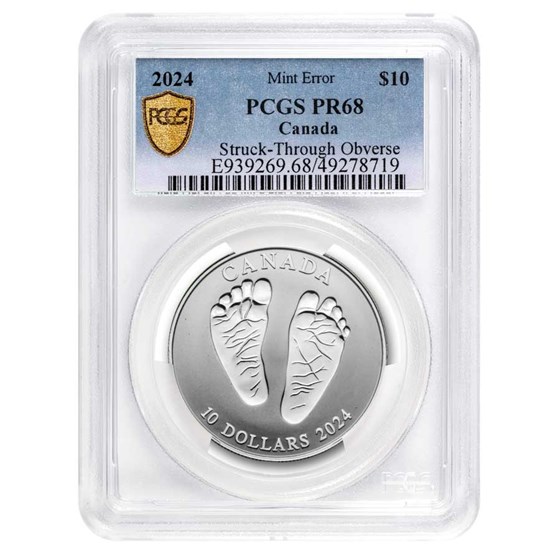 2024 Canada 1/2 oz Silver $10 Welcome Baby PCGS PR68 Mint Error 2024 Canada 1/2 oz Silver $10 Welcome Baby PCGS PR68 Mint Error