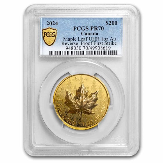 2024 Canada 1 oz Gold $200 Pulsating Maple Leaf (UHR) PR-70 PCGS 2024 Canada 1 oz Gold $200 Pulsating Maple Leaf (UHR) PR-70 PCGS