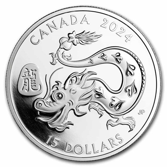 2024 Canada 1 oz Proof Silver $15 Lunar Year of the Dragon 2024 Canada 1 oz Proof Silver $15 Lunar Year of the Dragon