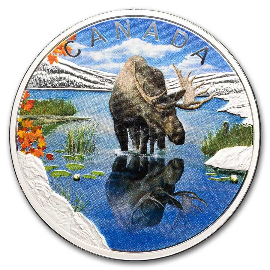 2024 Canada 1 oz Silver $20 Wildlife Reflections: Moose