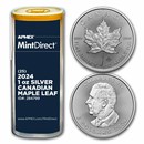 2024 Canada 1 oz Silver Maple Leaf (25-Coin MintDirect® Tube)