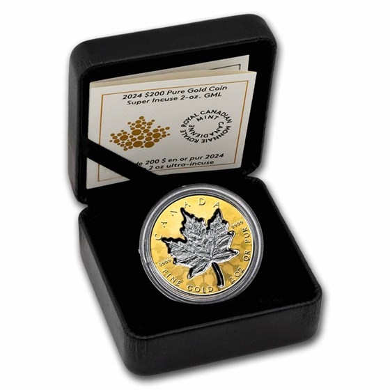 2024 Canada 2 oz Gold 200 Super Incuse Gold Maple Leaf