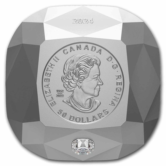 2024 Canada Silver $50 De Beers Ideal Cushion Diamond (w/Box/COA) 2024 Canada Silver $50 De Beers Ideal Cushion Diamond (w/Box/COA)