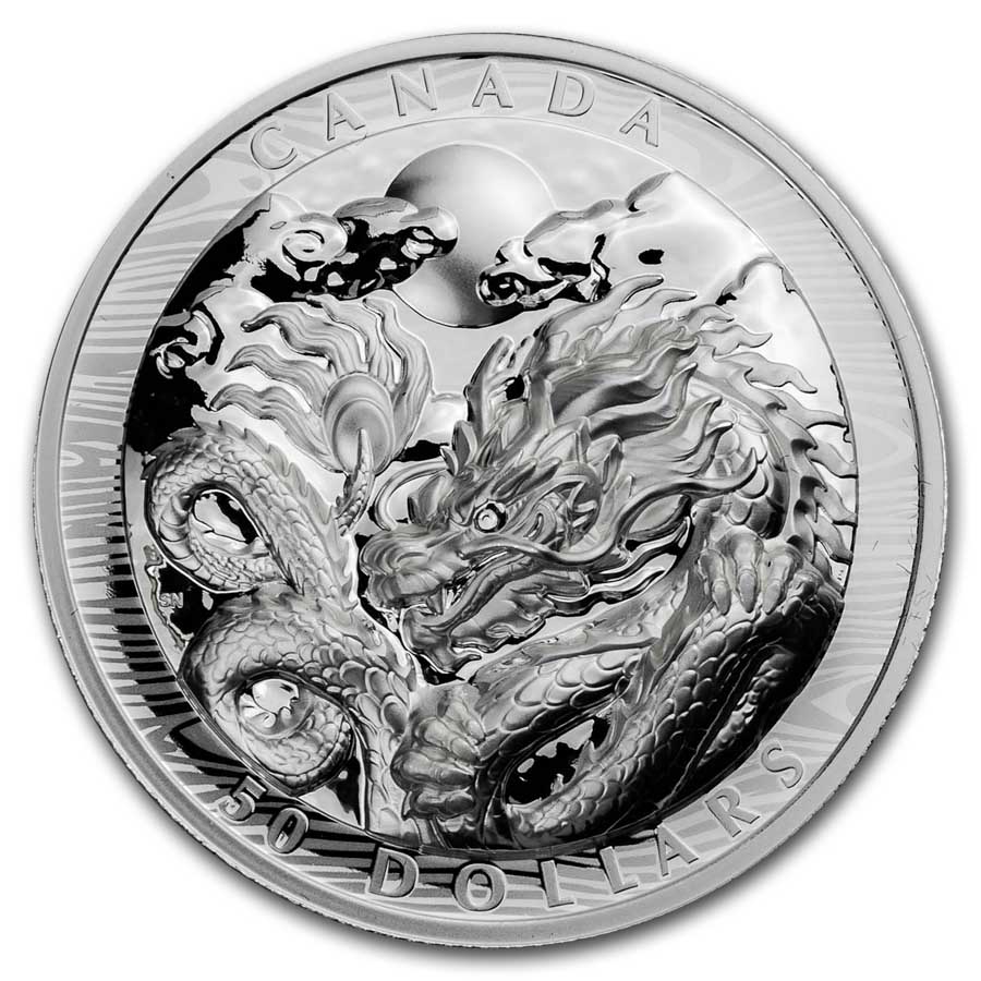2024年 ドラゴン 50セント銀貨(1/2オンス) Buy 2024 Canada Silver $50 Year of the Dragon EHR | APMEX