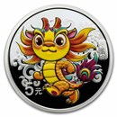 2024 China 15 gram Silver Lunar Dragon Colorized
