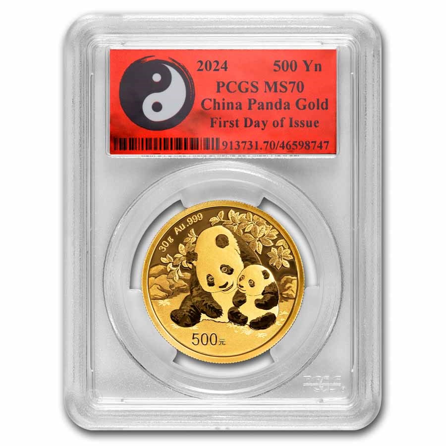 2024 China 30 gram Gold Panda MS-70 PCGS (FDI, Yin-Yang)