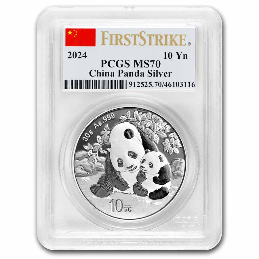2024 China 30 gram Silver Panda MS-70 PCGS (FS, Flag Label)