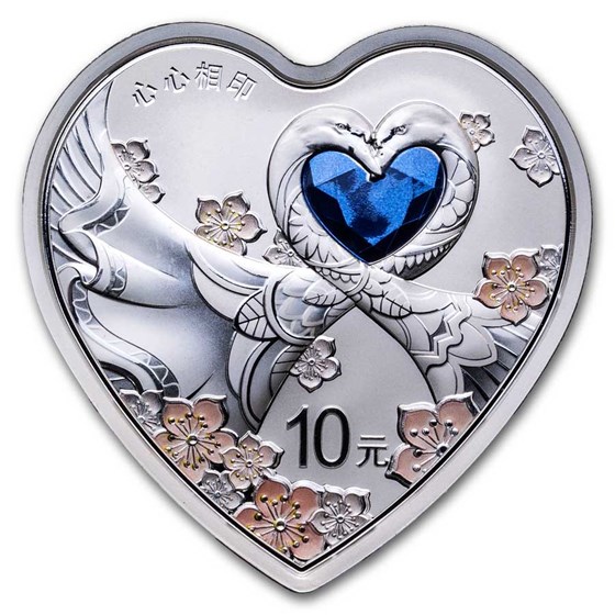 2024 China 30 Silver Two Hearts Beat as One Proof- with Box & COA 2024 China 30 Silver Two Hearts Beat as One Proof- with Box & COA